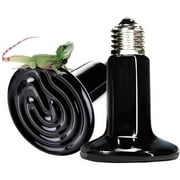 Walbest Infrared Heat Lamp Bulb, 150W Ceramic Heat Emitters Brooder Coop Pet IR Lamp Bulb for Reptile Like Lizard, Tortoise so on, No Light, Black